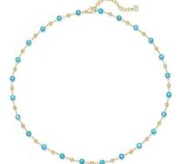 EcoGleam Collier de perles en pierre naturelle exquise pour femme - Collier de perles turquoise pour femmes et filles, 14.17x1.97x0.79inch, Métal, Pas de gemme