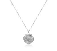 EcoGleam Colliers avec médaillon en coquillage à ouvrir pour femme (argent)