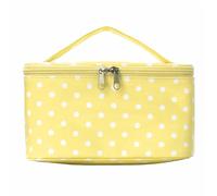 EcoGleam Cross-Border Trousse de maquillage à pois haute capacité, jaune, 9.45x9.06x4.72zoll, tendance
