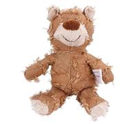 EcoGleam Jouet interactif en forme d'ours pour chien - Jouet couineur en peluche pour les mâcheurs forts - Marron - Taille L