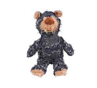 EcoGleam Jouet interactif pour chien en forme d'ours, jouet couineur en peluche, pour les mâcheurs forts, bleu, taille S