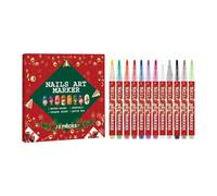 EcoGleam Lot de 12 stylos de peinture acrylique à séchage rapide pour décoration des ongles - 12 couleurs