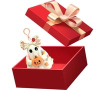 EcoGleam Lot de 3 porte-clés en peluche fantôme (boule de cristal)