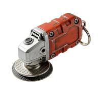 EcoGleam Mini Grinder Porte-clés réaliste Outil de meulage Pendentif Porte-monnaie Cadeau (Orange)