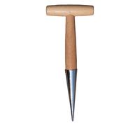 EcoGleam Outil de jardinage à main en acier inoxydable avec poignée en bois - Graisse à trous - Pour semer, transplanter, planter des bulbes et creuser