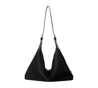 EcoGleam Sac à bandoulière de grande capacité, sangle réglable, couleur unie, sac à fermeture éclair simple pour l'école, le travail, les voyages, la vie quotidienne, Noir , 12.6x9.45x4.33Zoll