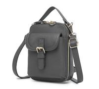 EcoGleam Sac à bandoulière en polyuréthane pour femme avec double fermeture éclair - Grand sac à bandoulière - Portefeuille sous les bras - Plusieurs poches - Idéal pour les voyages, le travail et la