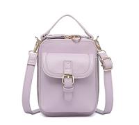 EcoGleam Sac à bandoulière en polyuréthane pour femme avec double fermeture éclair - Grand sac à bandoulière - Portefeuille sous les bras - Plusieurs poches - Idéal pour les voyages, le travail et la