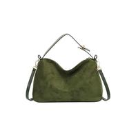 EcoGleam Sac à bandoulière pour femme en simili daim couleur unie Sac à bandoulière pour le voyage scolaire quotidien, vert, 11.81x7.87x3.94Zoll