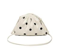 EcoGleam Sac à bandoulière simple en polyuréthane à pois pour femme, grande