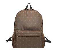 EcoGleam Sac à dos avec motif étoilé et sac, sac à bandoulière Preppy, grande capacité, sac à dos uni, sac à dos décontracté pour le shopping et les rendez-vous, café, 12.01 x 4.72 x 15.75Zoll