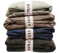 ECOHomes Organisateur de draps de lit et Bandes d'étiquettes | Organisateurs de draps pour Placard en Lin - Sangles élastiques pour Drap de lit Pliable, taie d'oreiller, Couette (très Grand lit,