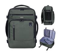 ECOHUB Bagages Cabine 40x20x25 Ryanair Sac a Dos Voyage Cabine Avion Bagage à Main Sac à Dos Ordinateur Portable 14 Pouces Homme Recyclable PET Ecologique Sous le Siège Sac Portatif 20L (Vert)