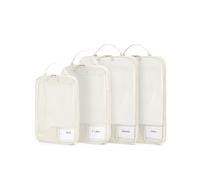 ECOHUB Organisateurs Valises 4 Pièces, Sac de Compression pour Voyage, Rangement Valise Organisateur Aéré à Mailles, Packing Cubes SBS Fermeture éclair Avec Cartes Manuscrites Affichage Transparent