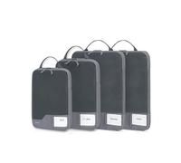 ECOHUB Organisateurs Valises 4 Pièces, Sac de Compression pour Voyage, Rangement Valise Organisateur Aéré à Mailles, Packing Cubes SBS Fermeture éclair Avec Cartes Manuscrites Affichage Transparent