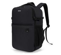 ECOHUB Sac à Dos Cabine EasyJet 45 x 36 x 20 cm, Bagage Cabine 30 L pour Avion et Voyage, Sac à Dos à Glisser Sous le Siège, Tissu Recy ompartiment Ordinateur 15,6", Homme Femme,Noir