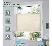EcoHue Store plissé sans perçage, fixation Klemmfix, anti-regards et protection solaire, occultant, montage facile, pour fenettes et portes, anthracite, beige, W60 x H130 cm, 1 pièce
