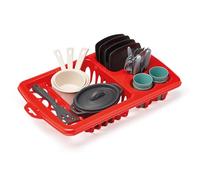 Ecoiffier - 10956 - Égouttoir Dînette Garni - 100% Chef - Dès 18 Mois | Jeu d'Imitation - Vaisselle Enfant - Assiettes Verres Couverts Casseroles - Origine France Garantie - Cadeau Enfant 2 Ans