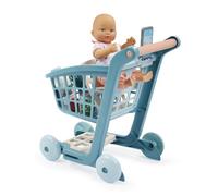 Ecoiffier - 1658 - Chariot + Poupon + Accessoires - Vert Azur - Dès 18 Mois | Dinette enfant - Caddie Courses - Poupon avec Accessoires - Siège Bébé - Origine France Garantie - Cadeau Fille 2 Ans