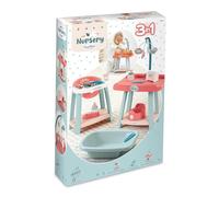 Ecoiffier - 1838 - Ensemble Nursery 3 en 1 - Nursery - Dès 18 Mois | Jeu d'Imitation - Poupon - Chaise Haute Table à Langer Baignoire - Origine France Garantie - Cadeau Fille 2 Ans