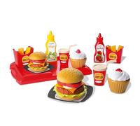 Ecoiffier - 2623 - Set Hamburger 32 Pièces - 100% Chef - Dès 18 Mois | Jeu d'Imitation - Imitations d'Aliments - Hamburger Jouet - Frites Sodas - Origine France Garantie - Cadeau Enfant 2 Ans