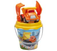 Ecoiffier Seau garni 736 – Décor camion 17 cm – Jeu de plage dès 18 mois – Fabriqué en France