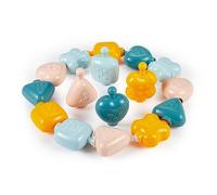 Ecoiffier Perles emboîtables 7600007912 – 16 pièces, formes et textures pastel, dès 6 mois