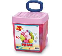 Ecoiffier 7828 Chariot Rose Rolly Blocs 40 Pièces Maxi