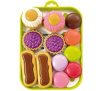 Ecoiffier - 980 - Plateau Pâtisserie 13 Pièces - 100% Chef - Dès 18 Mois | Jeu d'Imitation - Imitations d'Aliments - Macarons Choux Éclairs Tartes - Origine France Garantie - Cadeau Enfant 2 Ans