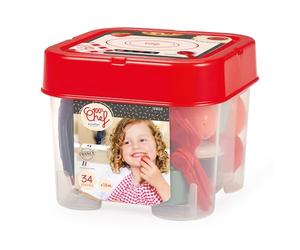 Ecoiffier - Coffret dinette 34 pièces pour Enfant - Jeu d’Imitation Cuisine avec Aliments, Vaisselle et Accessoires - Rangement Facile - Dès 18 Mois - 12603