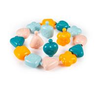Ecoiffier Perles emboîtables 7600007912 – 16 pièces, formes et textures pastel, dès 6 mois