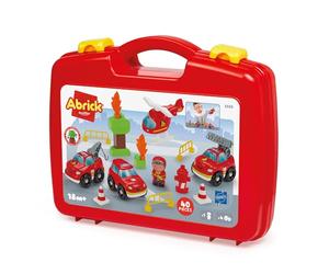 Ecoiffier - Mallette Enfant Véhicules Pompier - Camions Hélicoptère Personnage Et Accessoires Inclus - Jeu d'imitation - Dès 18 Mois - Jouet pour Enfant - 3359 - Garantie France Origine