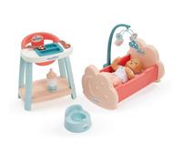 ECOIFFIER Nursery 1833 - Lit + Chaise Haute + Poupon - 18 mois - Pour Un Bébé Bien Nourri Et Reposé