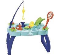 ECOIFFIER - Table peche a la ligne - 4 canards, canne, épuisette, toboggan et manivelle en forme de nénuphar