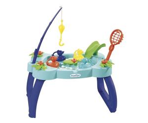 ECOIFFIER - Table pêche à la ligne - 4 canards, canne, épuisette, toboggan et manivelle en forme de nénuphar