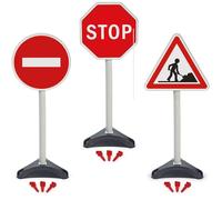 Ecoiffier - Jeu 3 panneaux de signalisation 476 - 65 cm - Thème travaux - Fixation sol - Dès 18 mois