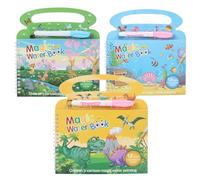EcoJozon Livre de Coloriage A L Eau Réutilisable Enfants 3 Livres Magiques avec 3 Stylos Eau Livre Dessin Water Book ColorIage Magique Jouet Educatif 2 Ans et Plus Cadeau