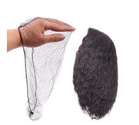 Ecojunmi Lot de 100 filets à cheveux invisibles pour cheveux longs, 45,7 à 116,8 cm, en maille élastique noire, bonnet de perruque pour perruques à fermeture frontale pour chignon (101,6 cm)