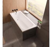 ECOLAM Baignoire Pola 180x75 cm revêtement polystyrène siphon silicone