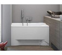 ECOLAM Baignoire rectangle Mini Polimat 100x65 cm + tablier | pieds siphon + silicone | Original produit Belle forme