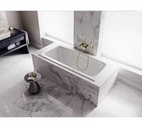 ECOLAM Baignoire rectangle Talia 130x70 cm | bonde automatique et trop-plein | pieds + silicone | baignoire en acrylique blanc