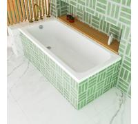 ECOLAM Baignoire rectangulaire Basic 170x70 cm | vidage et trop-plein automatique | pieds + silicone | baignoire en acrylique blanc