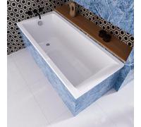 ECOLAM Baignoire rectangulaire Savia 150x70 cm + revêtement en polystyrène pour carrelage | vidage et trop-plein automatique | pieds + silicone