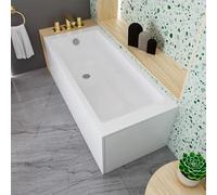 ECOLAM Baignoire rectangulaire Tami 150x70 cm + tablier en 2 parties | vidage et trop-plein automatique pieds et silicone | set complet
