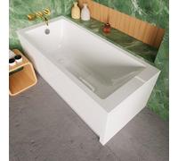 ECOLAM Baignoire rectangulaire Tami 160x70 cm avec surface antidérapante + tablier | vidage et trop-plein automatique pieds et silicone | set complet