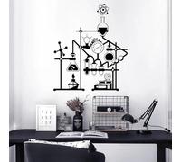 École de chimie noire Laboratoire de chimie scientifique autocollant mural Étiquette murale amovible pour l’art