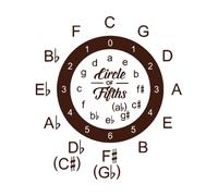 École de musique Cercle des quintes Stickers gravés 51x57cm Multicolore Café