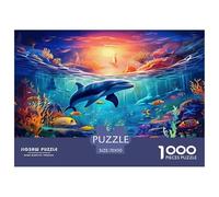 École de Poissons sur Le Fond Marin A Puzzles Jeu De Puzzle Activités Familiales Stimulantes 1000 Pièces Sea Animauxs Casse-tête Qualité Premium pour Adultes Et Enfants 70x50cm/1000pcs
