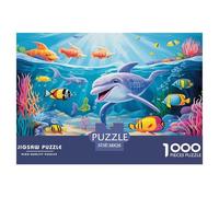 École de Poissons sur Le Fond Marin A Puzzles Jeu De Société Adulte Activités Familiales Stimulantes 1000 Pièces Sea Animauxs Casse-tête Qualité Premium pour Adultes 38x26cm/1000pcs