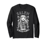 École de Salem pour Filles Halloween, sorcière Gothique, Pop Art Wiccan Manche Longue